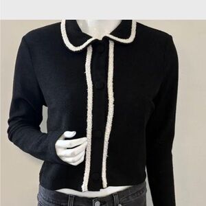 H&M Black Blazer with Cream Trim